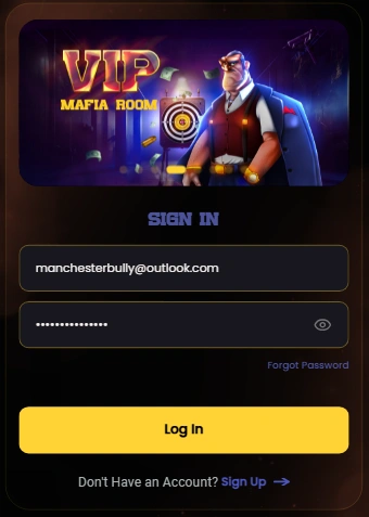 DonBet Casino login form with email and password fields